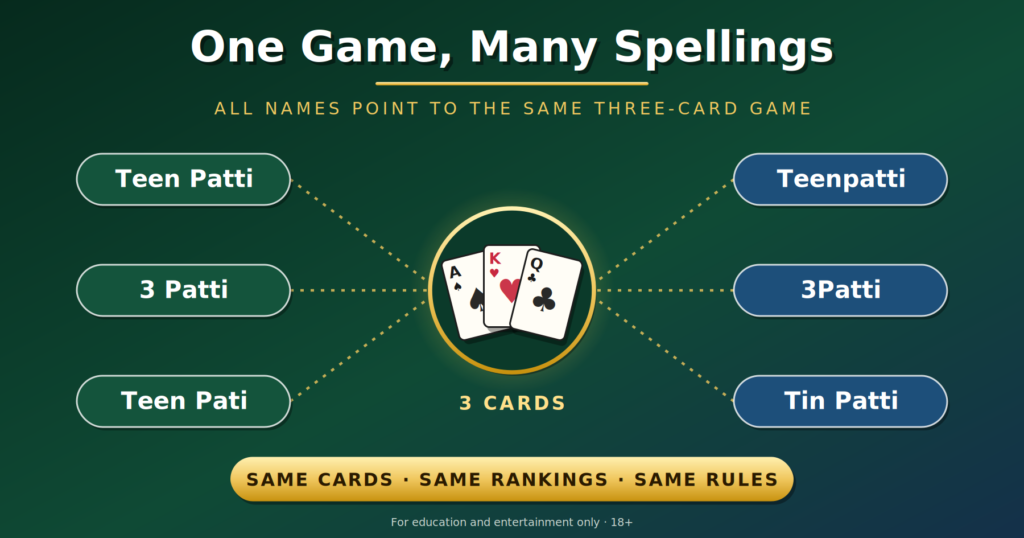 3 patti vs teen patti spellings of the same game